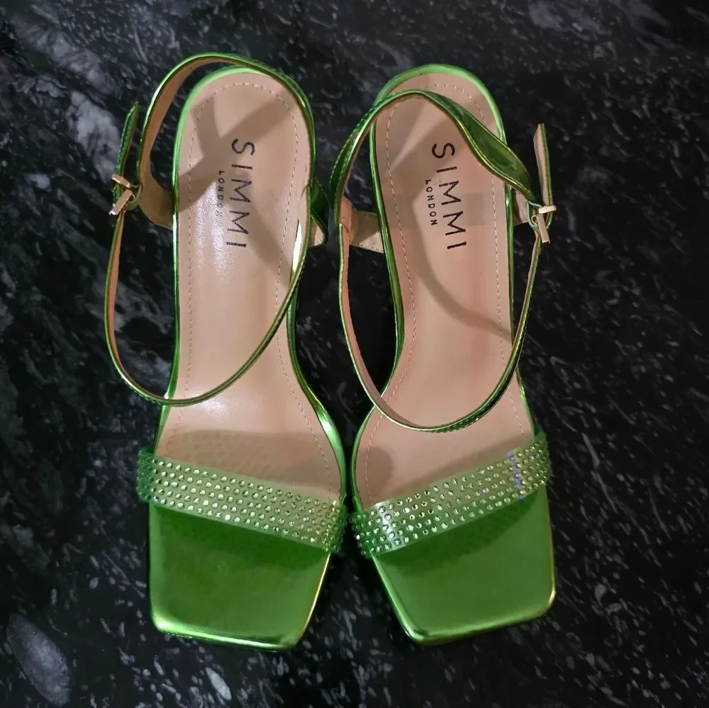 BRAND NEW SIMMI LONDON WIDE FIT RHINESTONE MULE SANDALS
